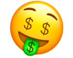 Emoji парень с деньгами